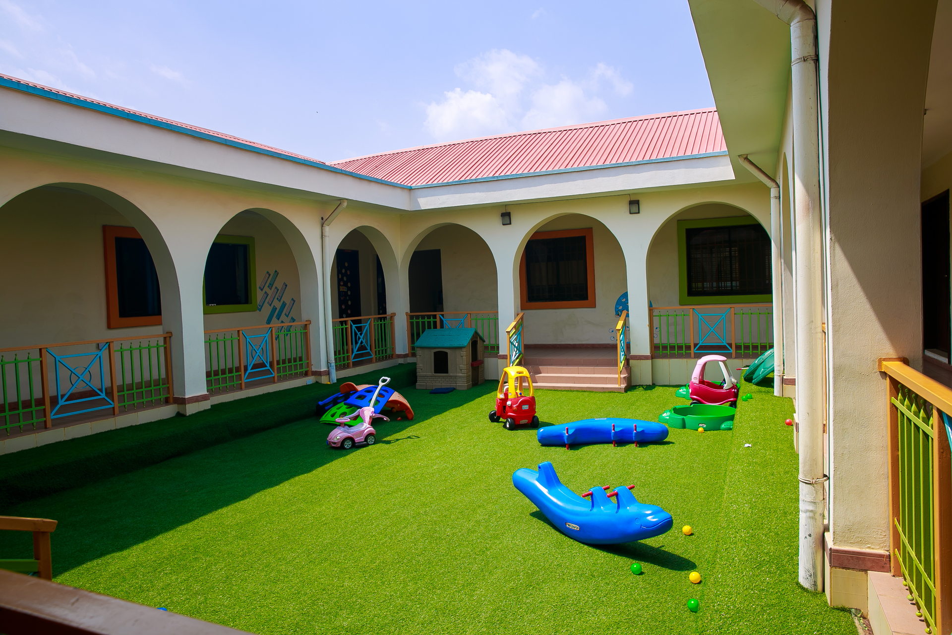 Kid 's playground on artificial grass - Orion Turf and Landscape